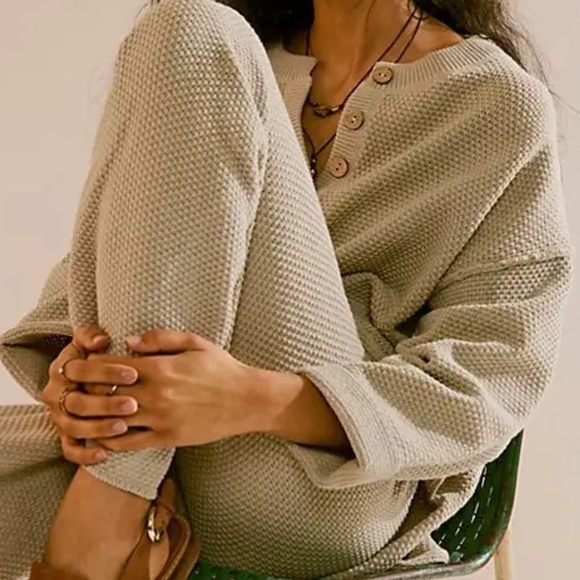 NWOT Free People Hailee Sweater Set Khaki - Picture 7 of 10
